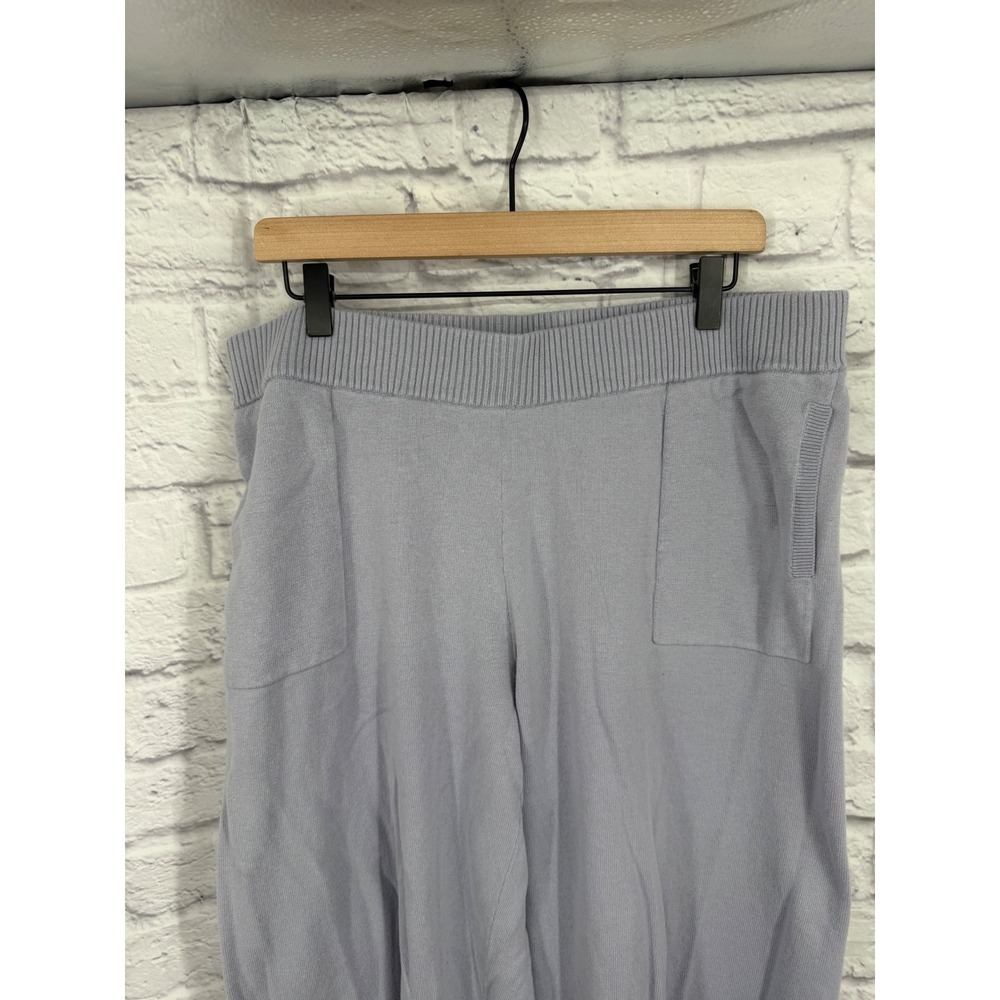 Soma 24/7 Cropped Sweater Pants Periwinkle Blue Cotton Knit Wide Leg Crop XL - Picture 4 of 11